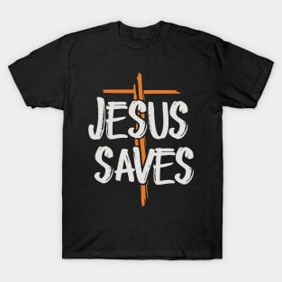 Jesus Saves Cross Design - Salvation and Redemption Symbol T-Shirt